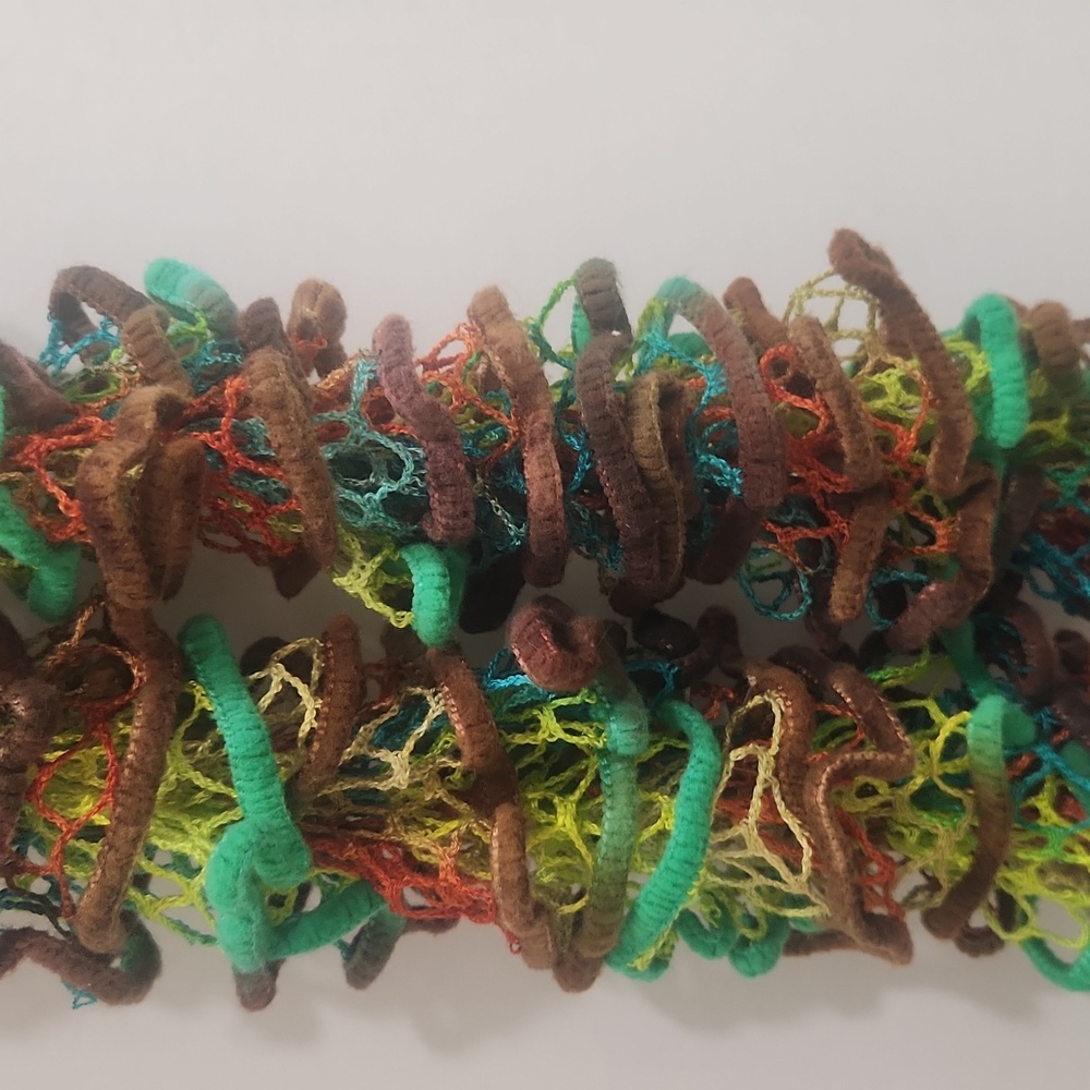 Fall Neon Handmade Ruffle Scarf - Picture 3 of 4